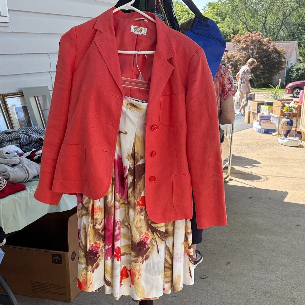 Talbots Coral Blazer and skirt set